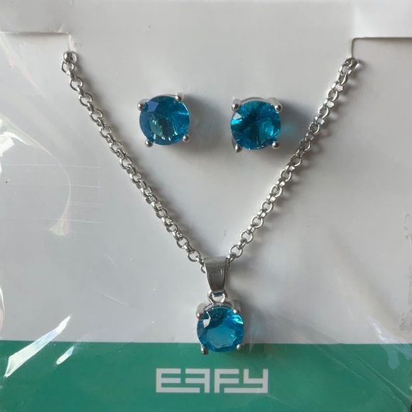 🐚  EFFY AQUA BLUE NECKLACE AND EARRINGS 🐚 NWOT 🐚 - Picture 15 of 16